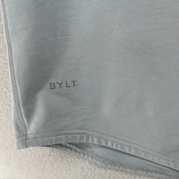 BYLT Shirt Mens XL Drop Cut LUX Premium Basics Athletic Short Sleeve Fog Blue - Picture 8 of 14